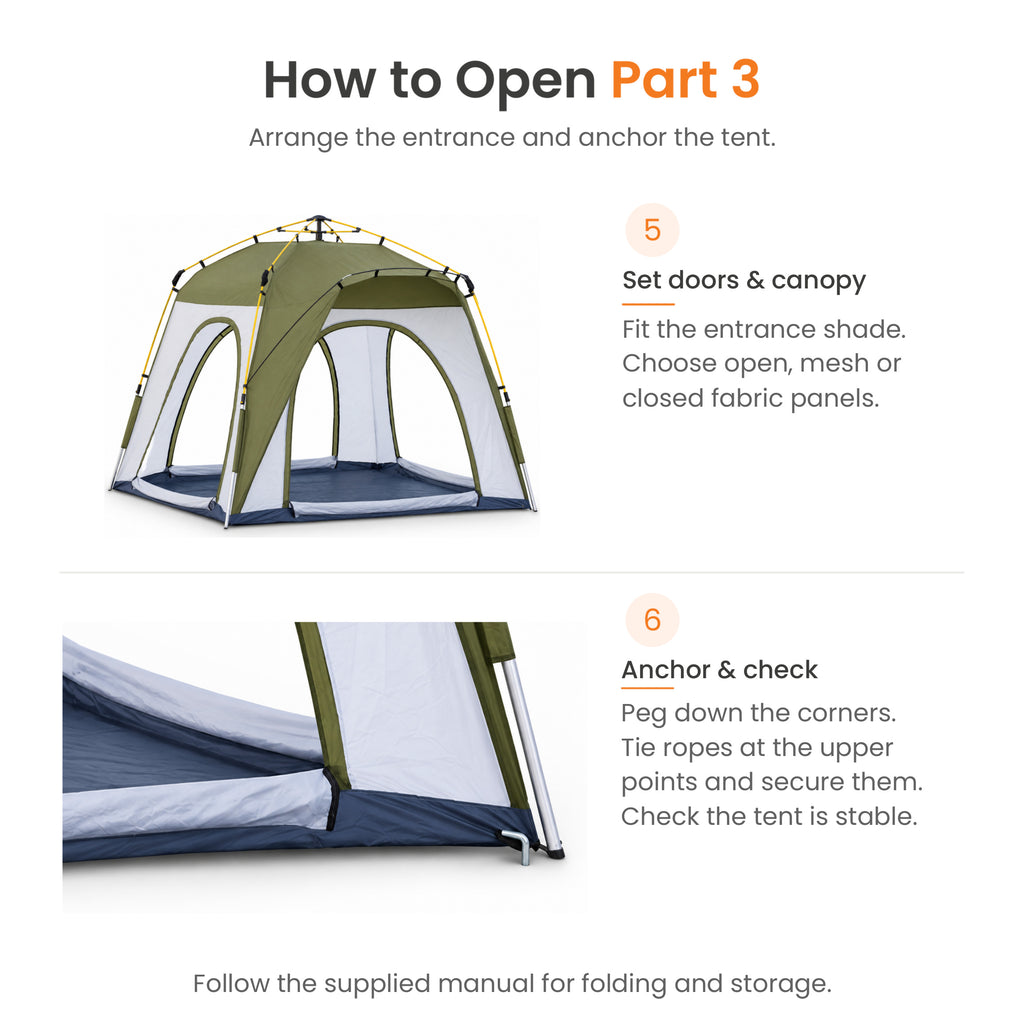 TREKCAMP Auto Family Tent — Green / White — Poster 10 of 13
