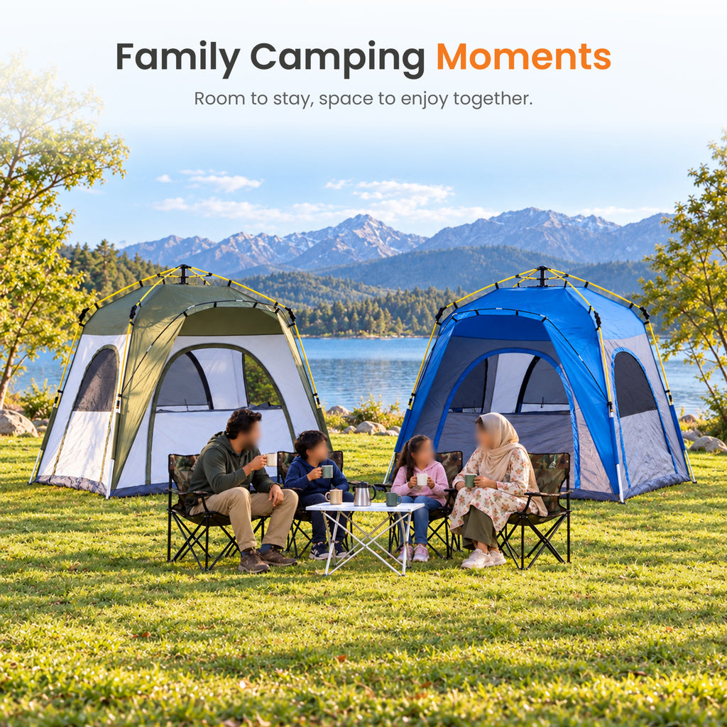 TREKCAMP Auto Family Tent — Green / White — Poster 12 of 13
