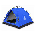 TREKCAMP Royal Blue Auto Hydraulic Tent — Main product view showing the dome tent and integrated fiberglass hydraulic frame