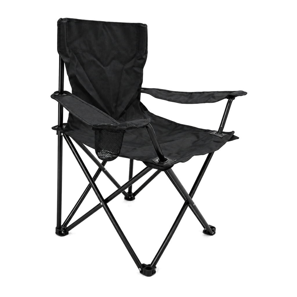 TREKCAMP Folding Camping Chair Black - white background