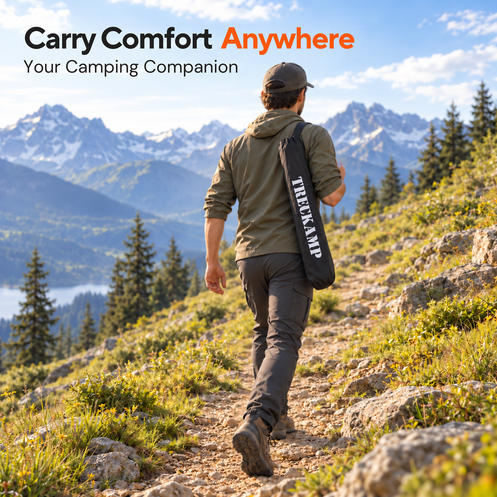 TREKCAMP Folding Camping Chair Black - lifestyle