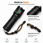TREKCAMP RL-W522D aluminum body wrist strap with five lighting modes